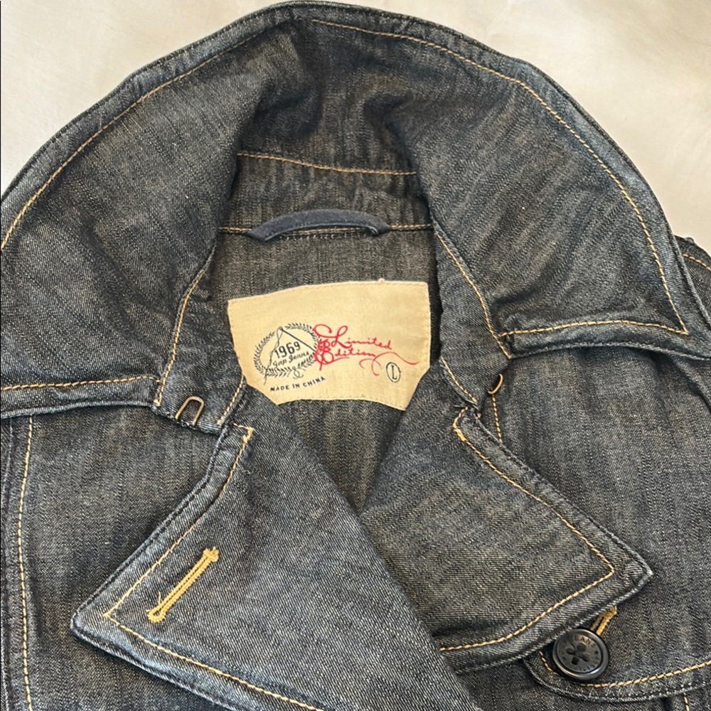 GAP Jeans Limited Edition Denim Trench Coat with Contrast Stitching L